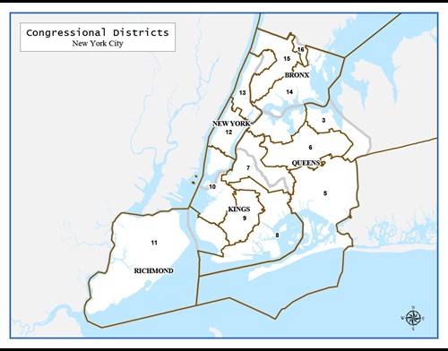 NYC Congressional Districts Map